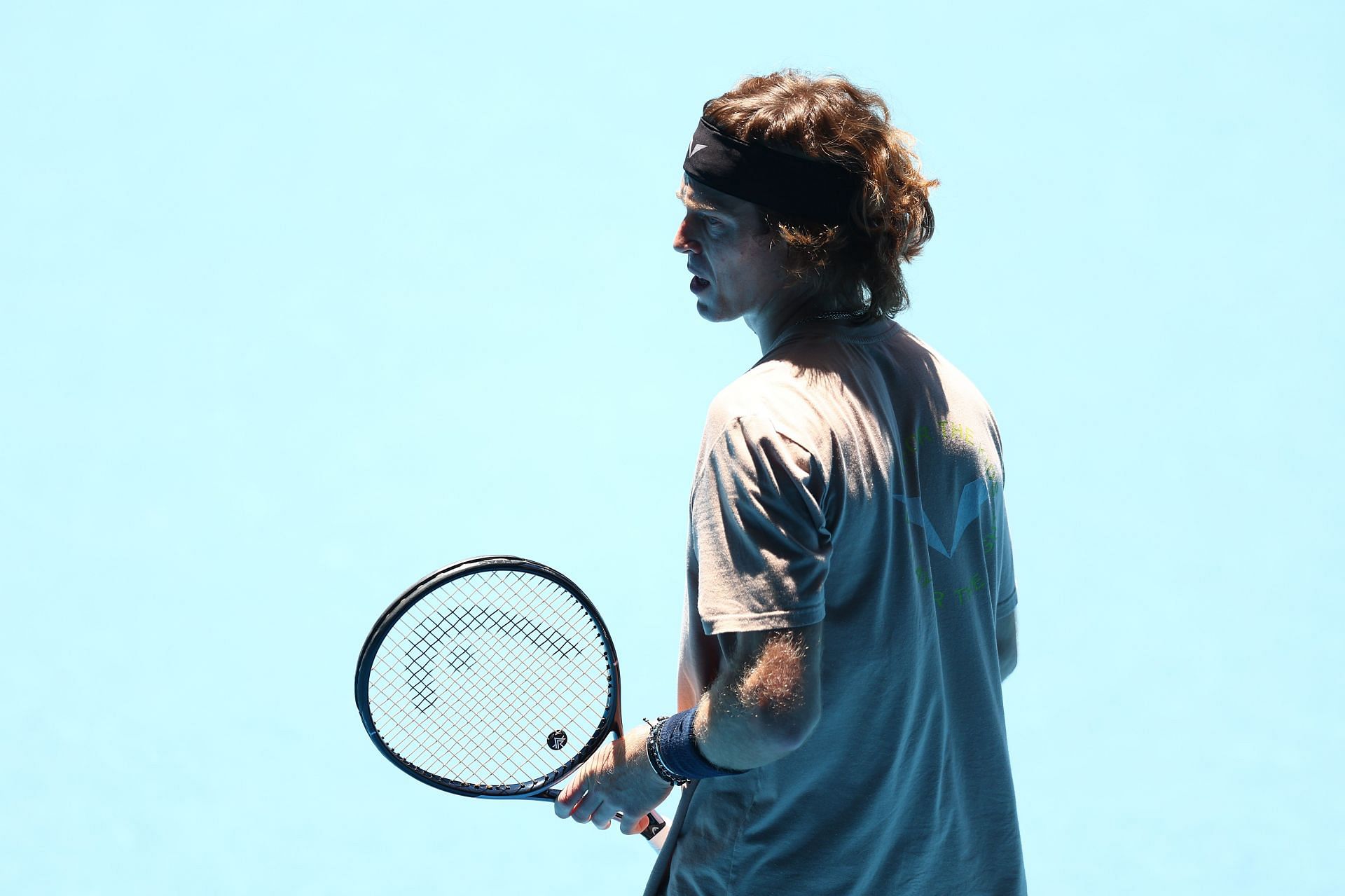 Rublev practices ahead of the 2024 Australian Open at Melbourne Park - Getty Images