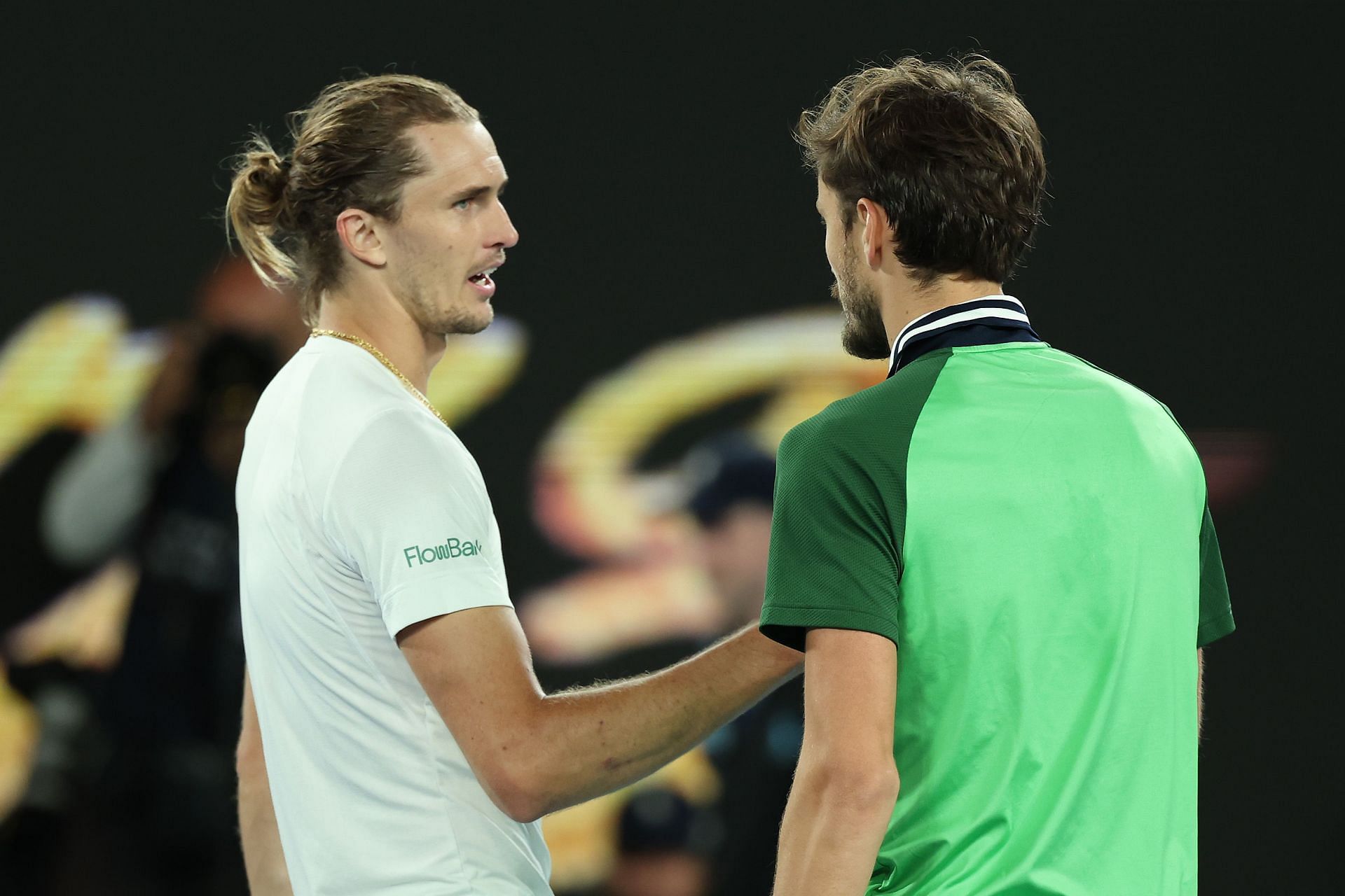 Zverev and Medvedev pictured during the 2024 Australian Open semifinal