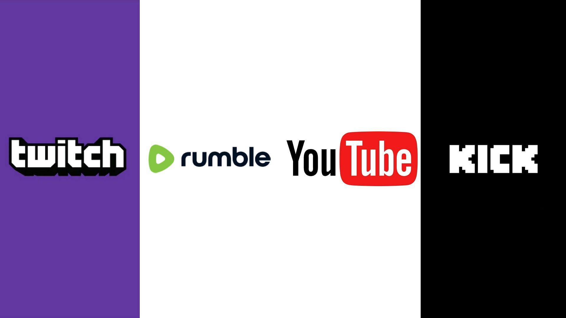 These are the biggest streamers of 2023. (Image via Twitch, Rumble, Kick and YouTube)