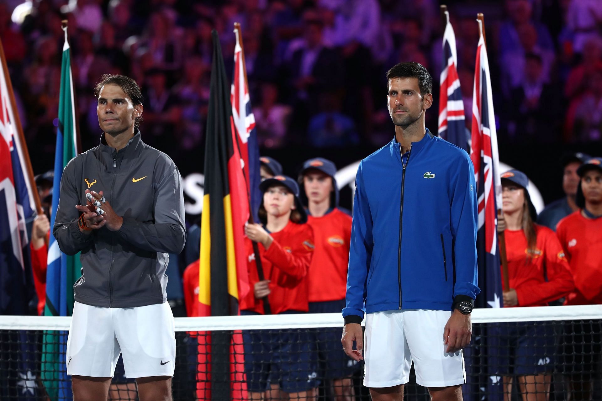 Nadal (left) and Djokovic