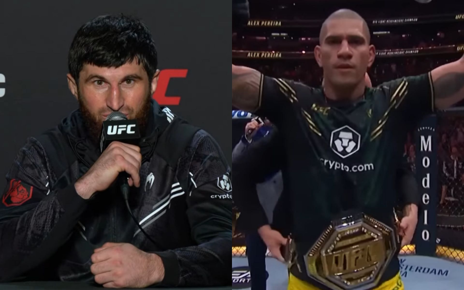 UFC legend suggested another method Magomed Ankalaev [Left] could have gained interest for a fight against Alex Pereira [Right] [Image courtesy: UFC - YouTube]