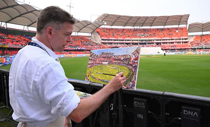 “I want to capture the sound, the noise, the mad fans” - British sports painter Andy Brown
