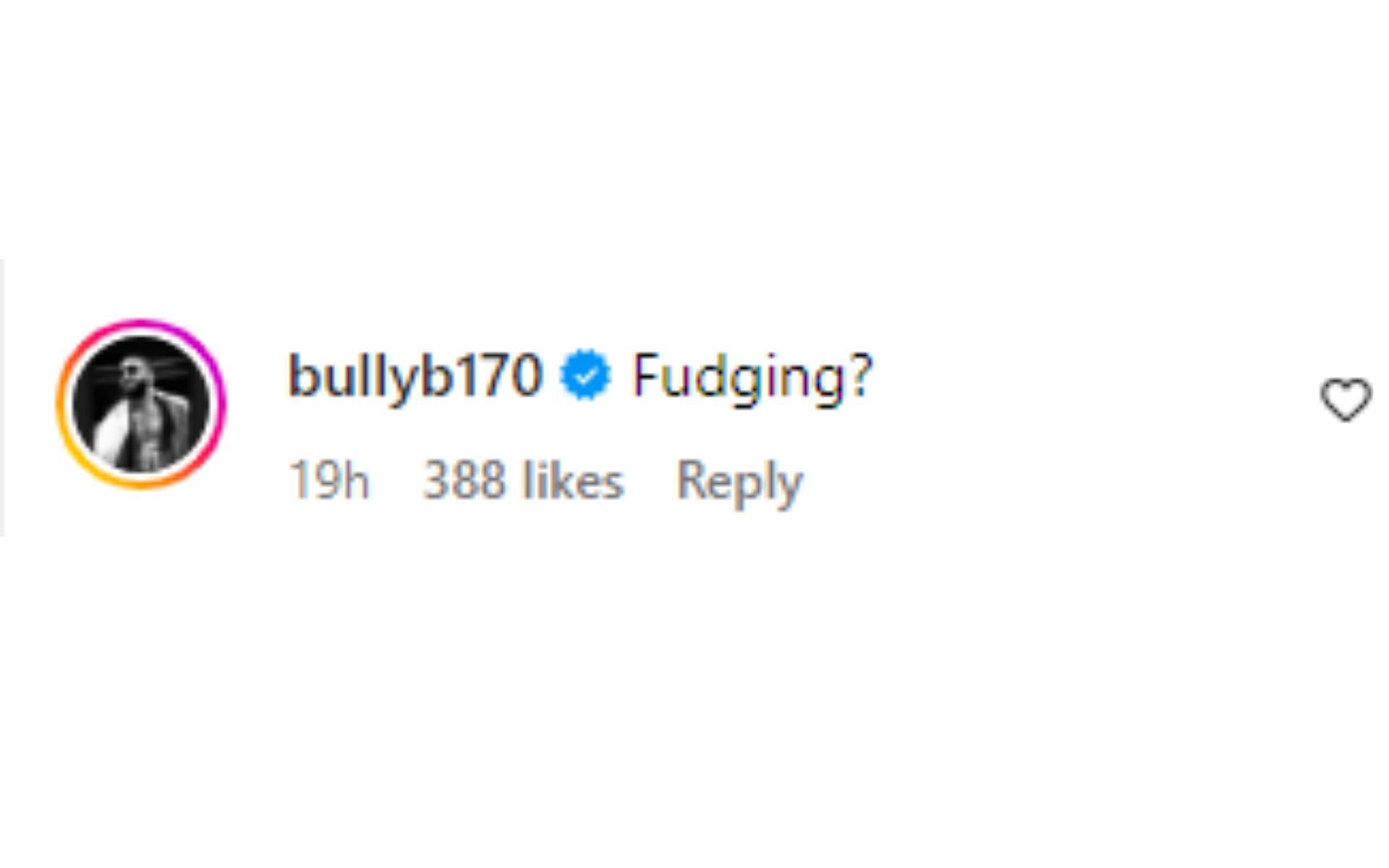 Muhammad&#039;s comment on ESPN MMA&#039;s Instagram post [Image courtesy: @espnmma - Instagram]