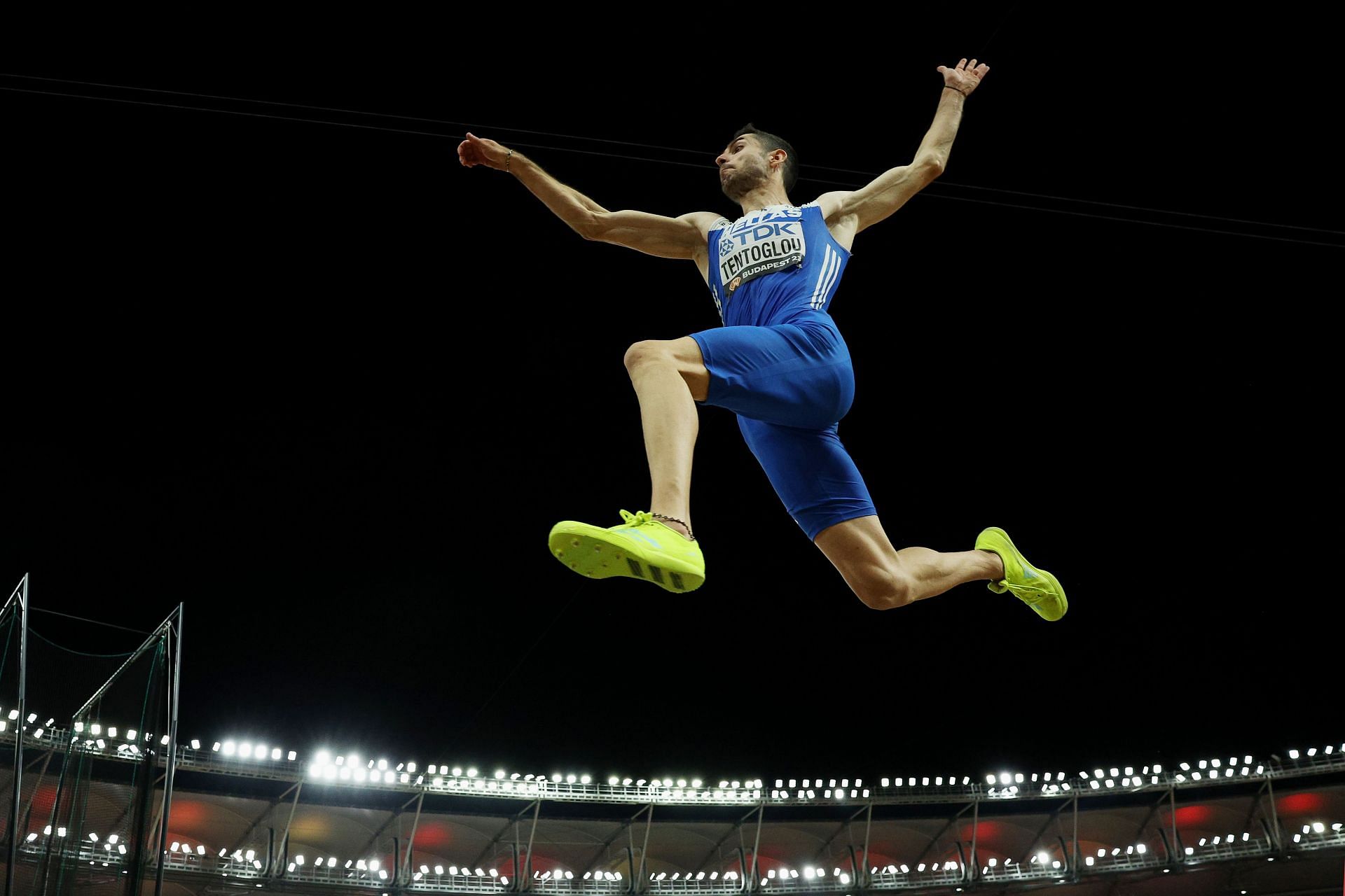 Miltiadis Tentoglou won the men&#039;s long jump event at the Czech Indoor Gala 2024. (Photo by Hannah Peters/Getty Images)
