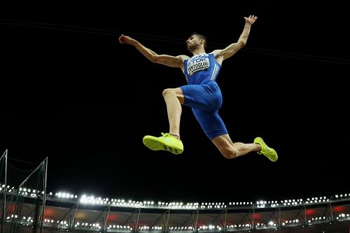 Miltiadis Tentoglou won the men's long jump event at the Czech Indoor Gala 2024. (Photo by Hannah Peters/Getty Images)