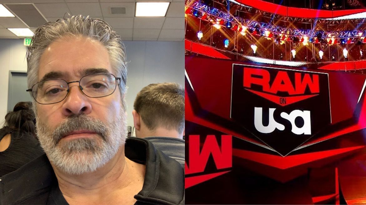 Vince Russo (left), WWE RAW set (right) [Image credits: Russo&rsquo;s Twitter handle and WWE&rsquo;s YouTube channel]