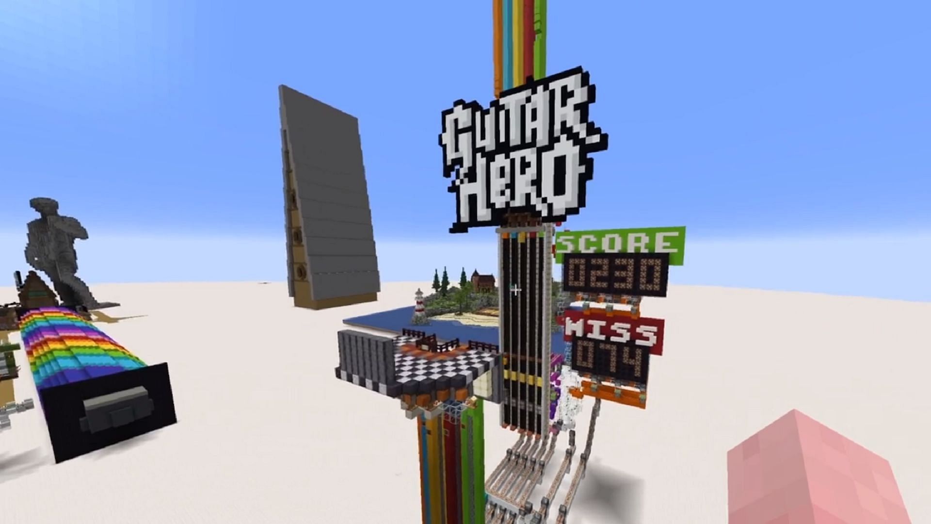 A Minecraft player managed to recreate Guitar Hero gameplay using redstone.