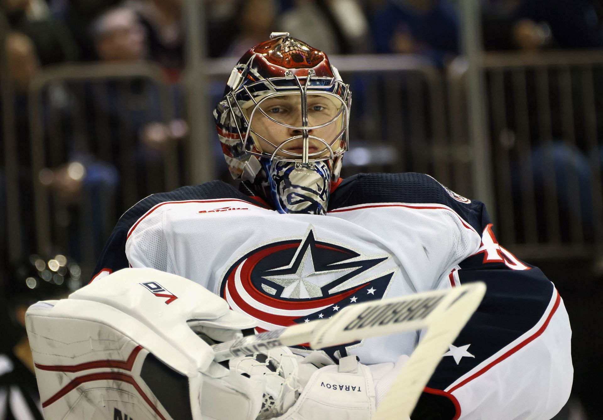 Daniil Tarasov of the NHL&#039;s Columbus Blue Jackets