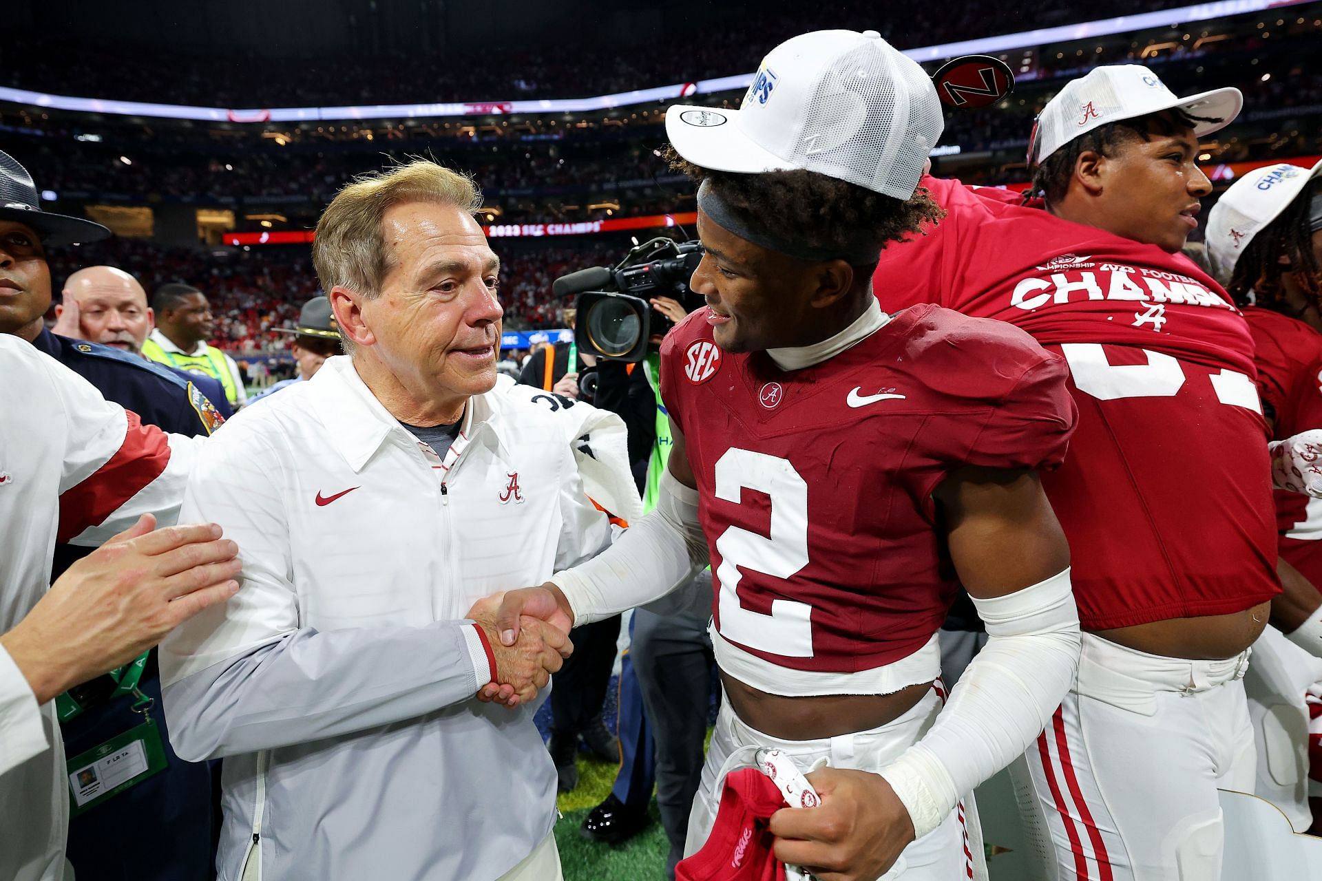 Caleb Downs with Nick Saban