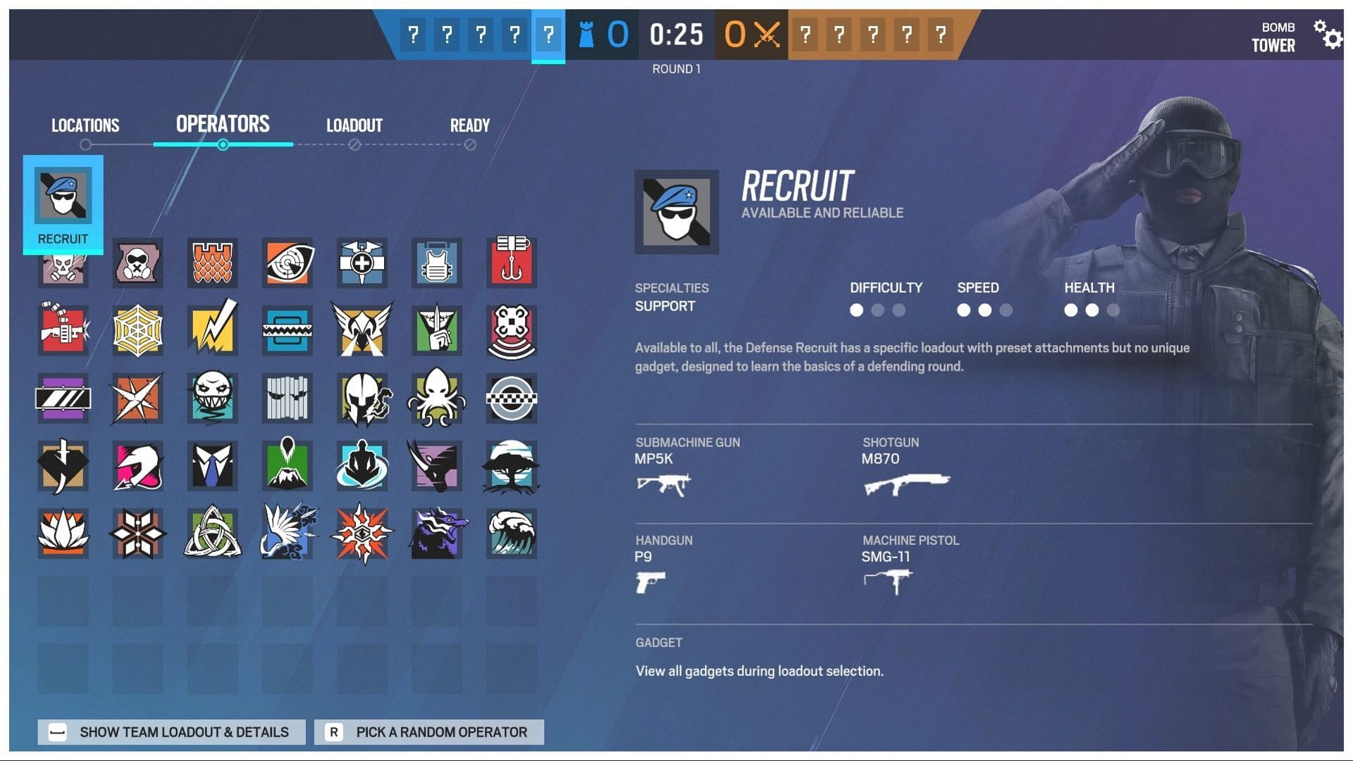 Recruit operator during selection (Image via Ubisoft)