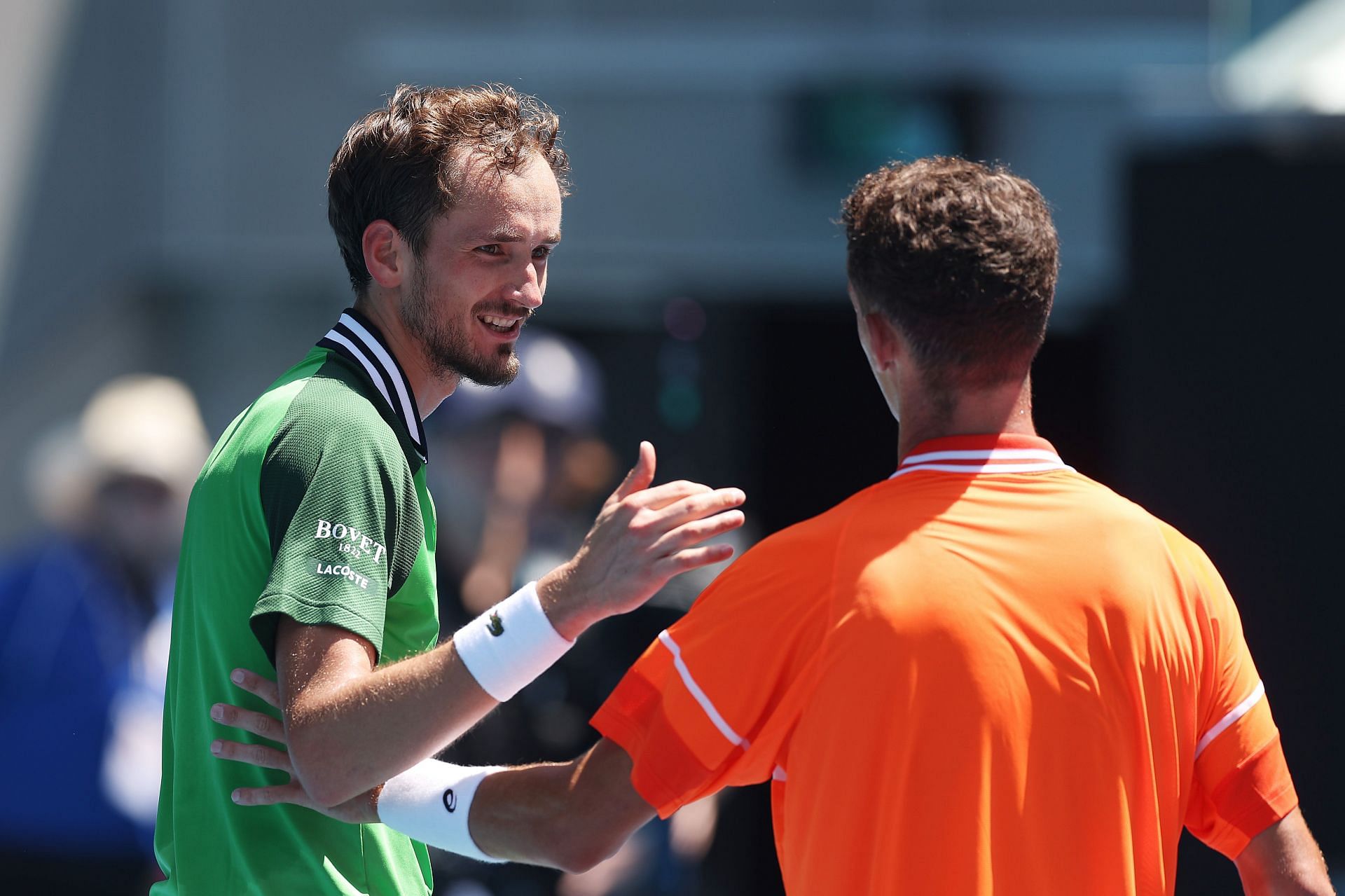 Daniil Medvedev after winning his match at the 2024 Australian Open.