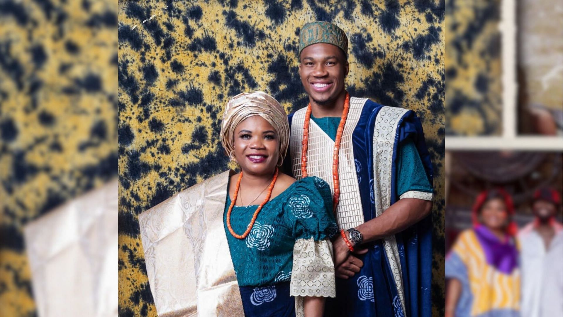 Giannis with his mother, Veronica, in Nigeria