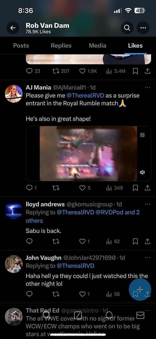 Screenshot of RVD's liked tweet.