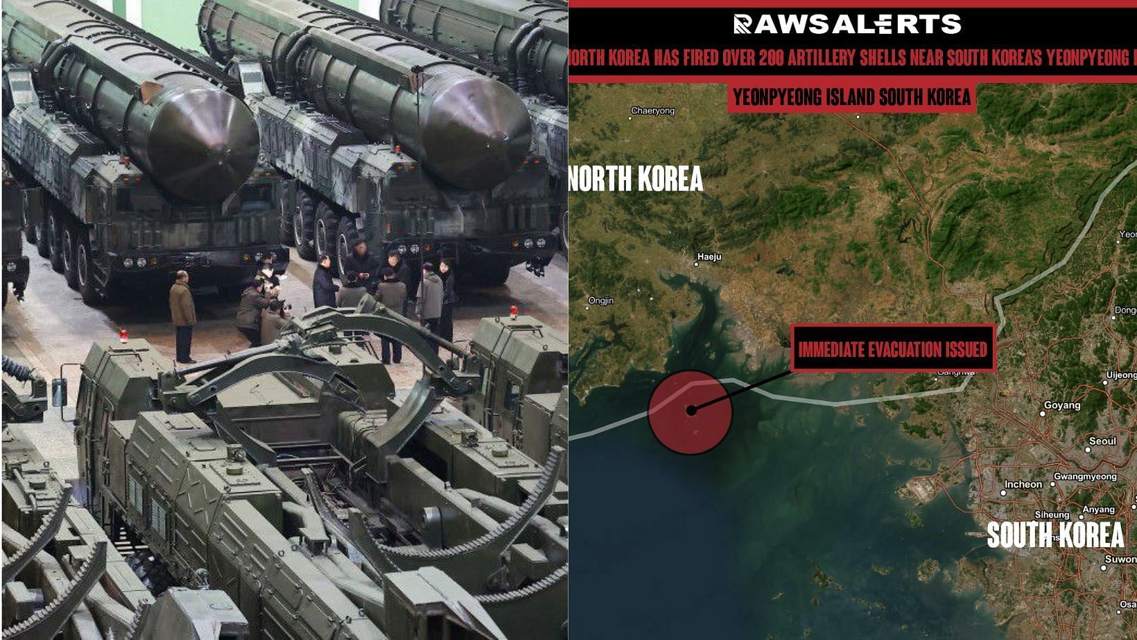 North Korea fires 200 artillery towards South&rsquo;s islands. (Images via X/@ShekharPujari2, @Angryman_J)