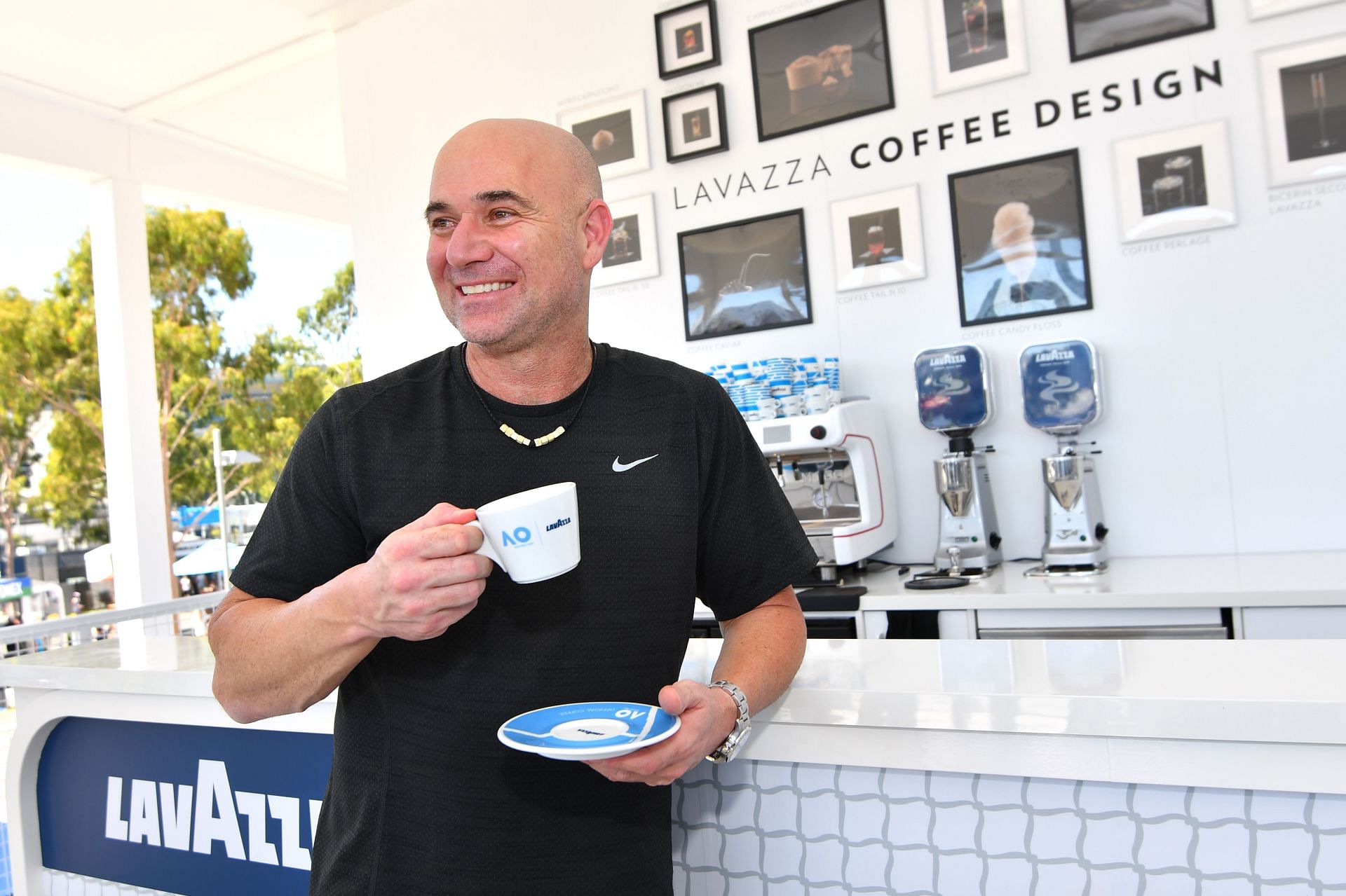 Agassi poses at the 2018 Australian Open at Melbourne Park in Australia - Getty Images