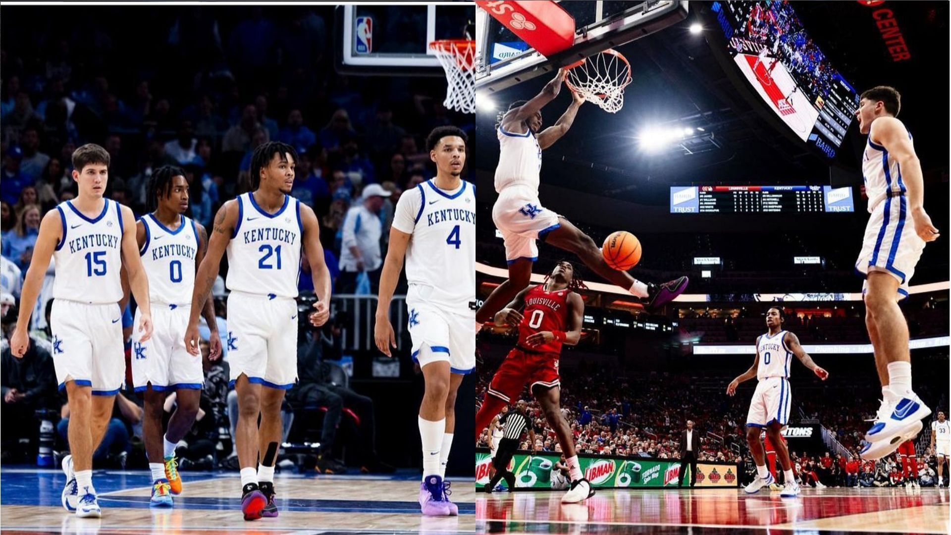 Kentucky Wildcats player, Reed Sheppard and his teammates