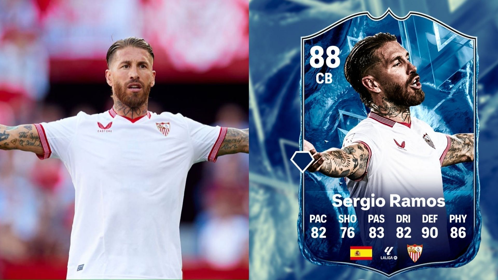 Sergio Ramos is expected to be present in the upcoming EA FC 24 promo (Images via ESPN India, X/FTR)