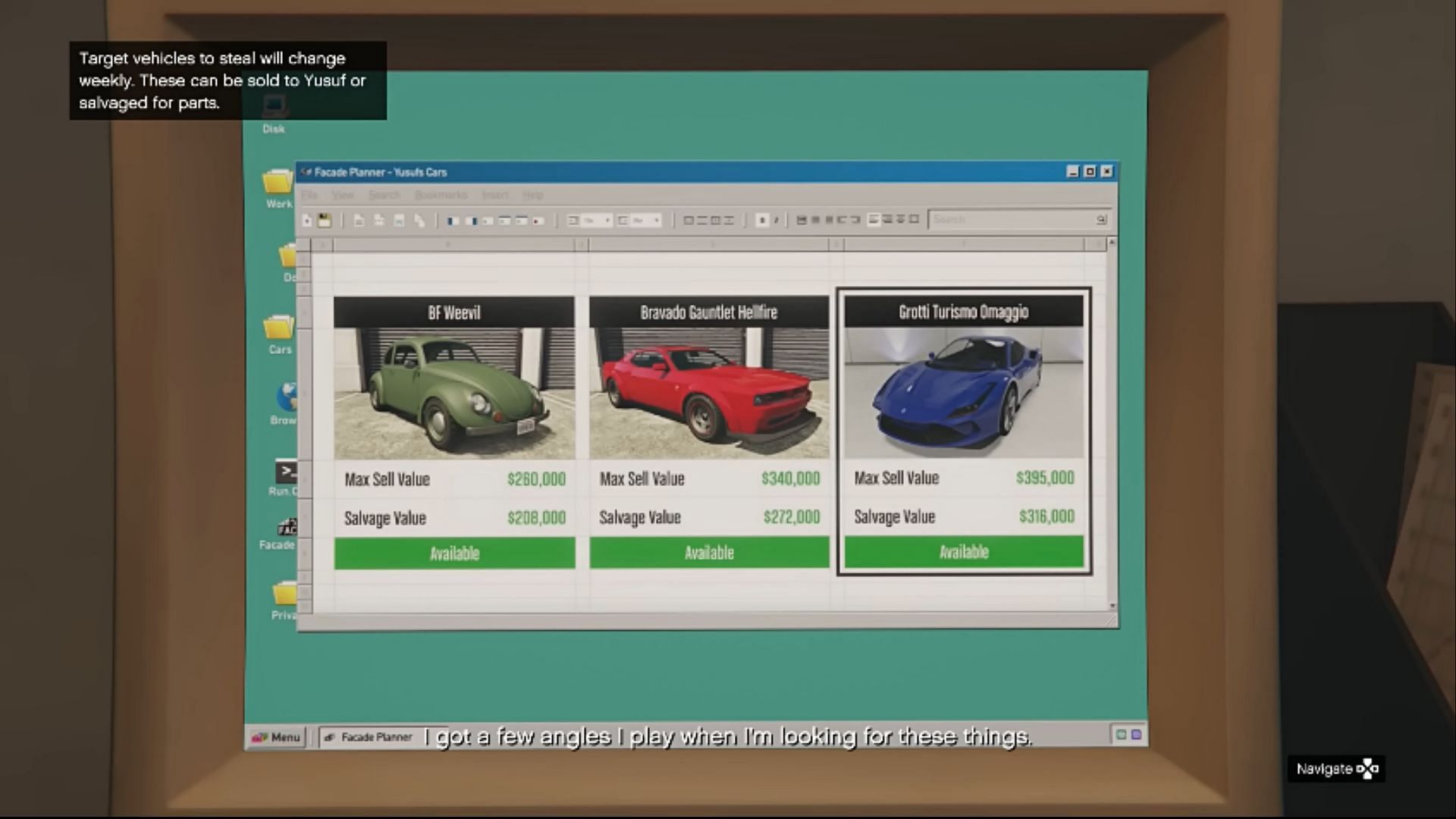 GTA Online Vehicle Robberies can be started from the computer inside the property (Image via YouTube/TGG)
