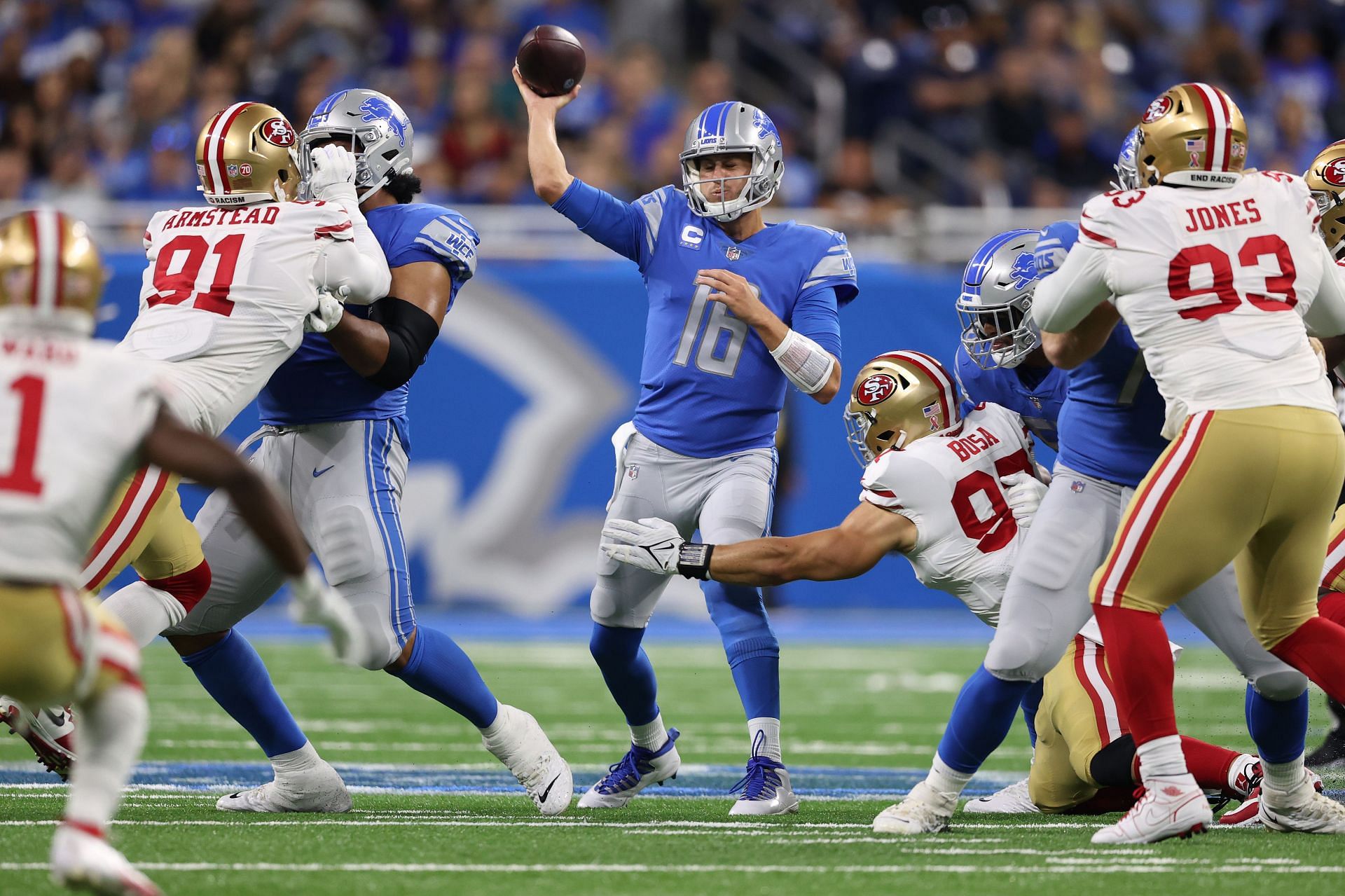 Jared Goff during San Francisco 49ers vs. Detroit Lions