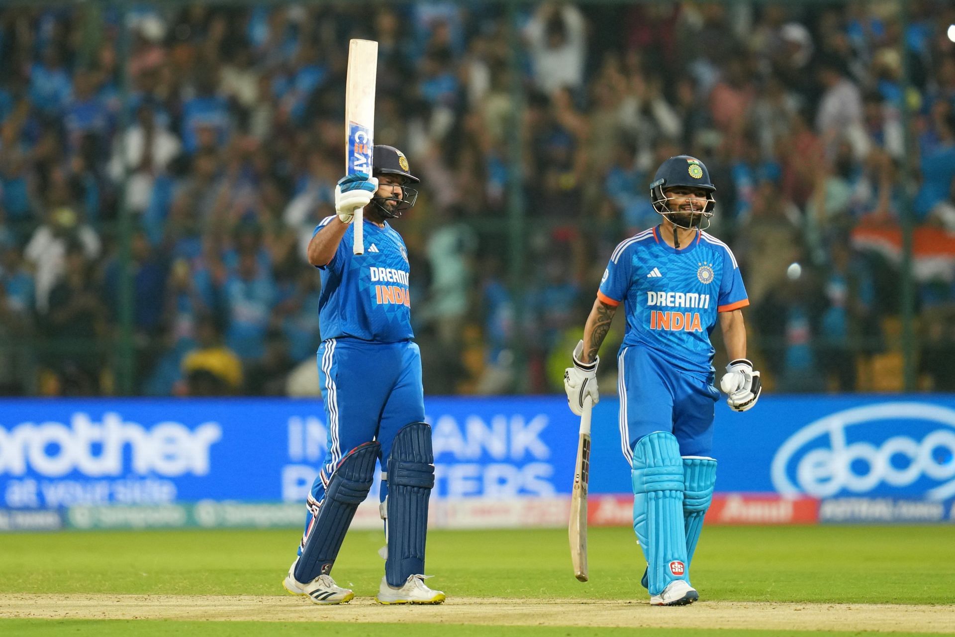 Rohit Sharma and Rinku Singh strung together an unbroken 190-run fifth-wicket partnership. (P/C: BCCI/X)