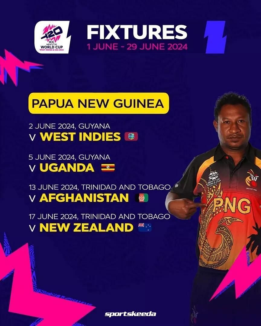 PNG T20 World Cup 2024 Schedule, Match Time & Venue