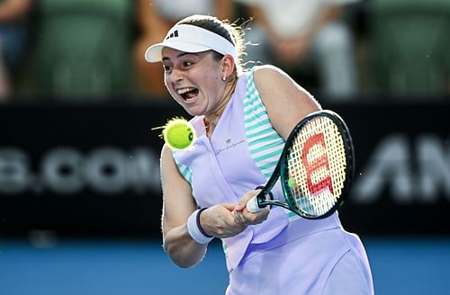 Jelena Ostapenko at the 2024 Adelaide International.