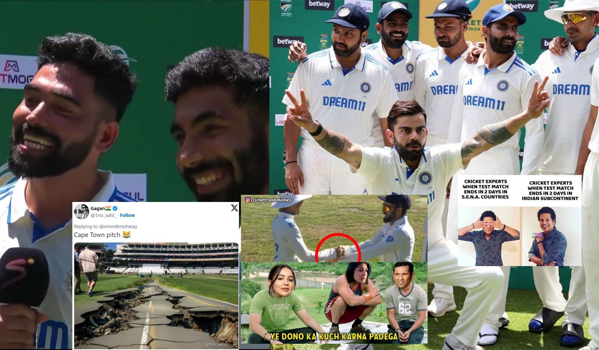 Fans react after IND vs SA Test concluded on Thursday. 