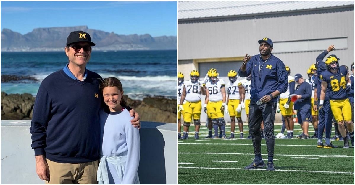 Sherrone Moore and Jim Harbaugh