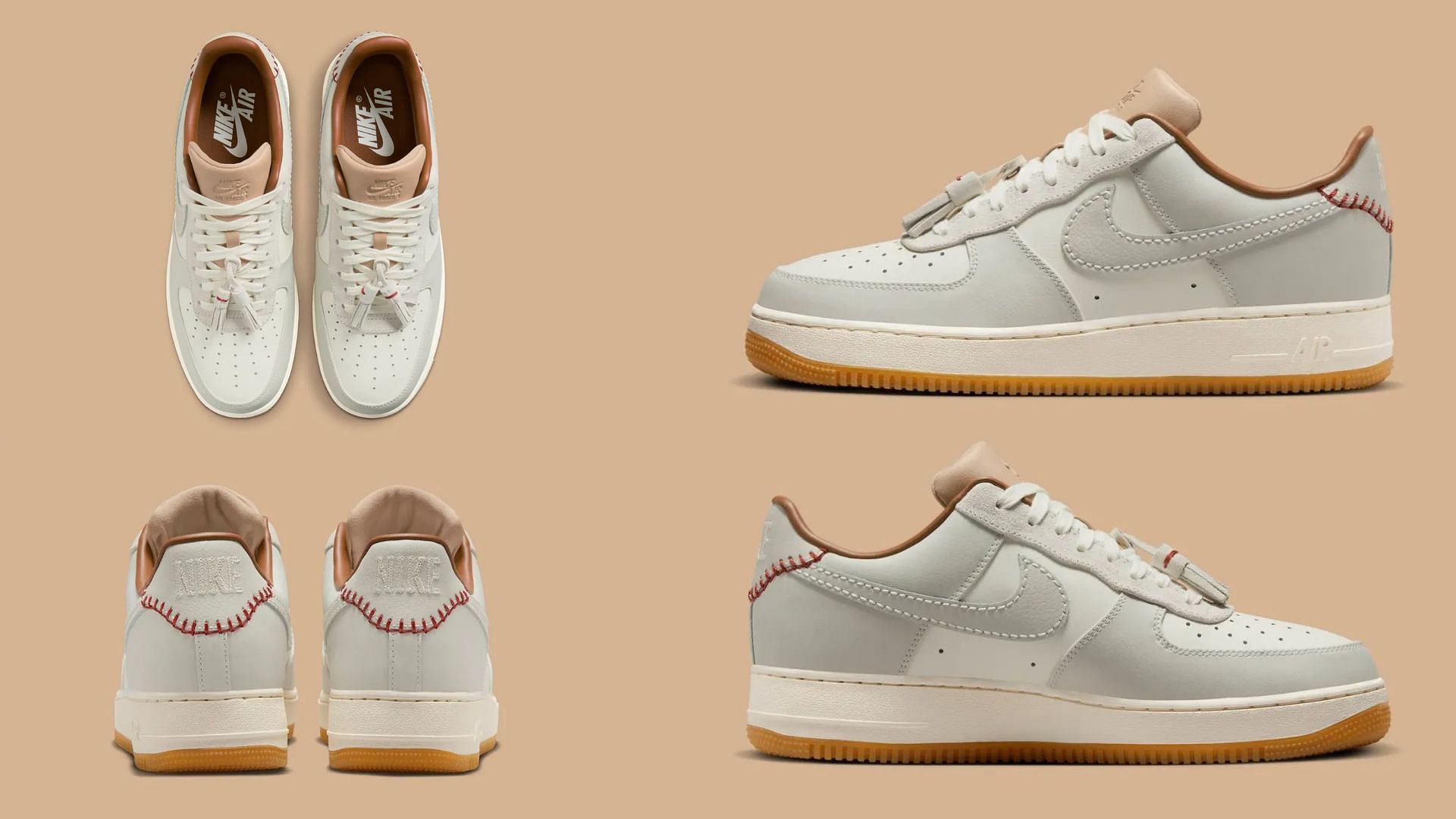 A closer look at the Nike Air Force 1 Low Leather Tassels (Image via YouTube/@inboxtogo)