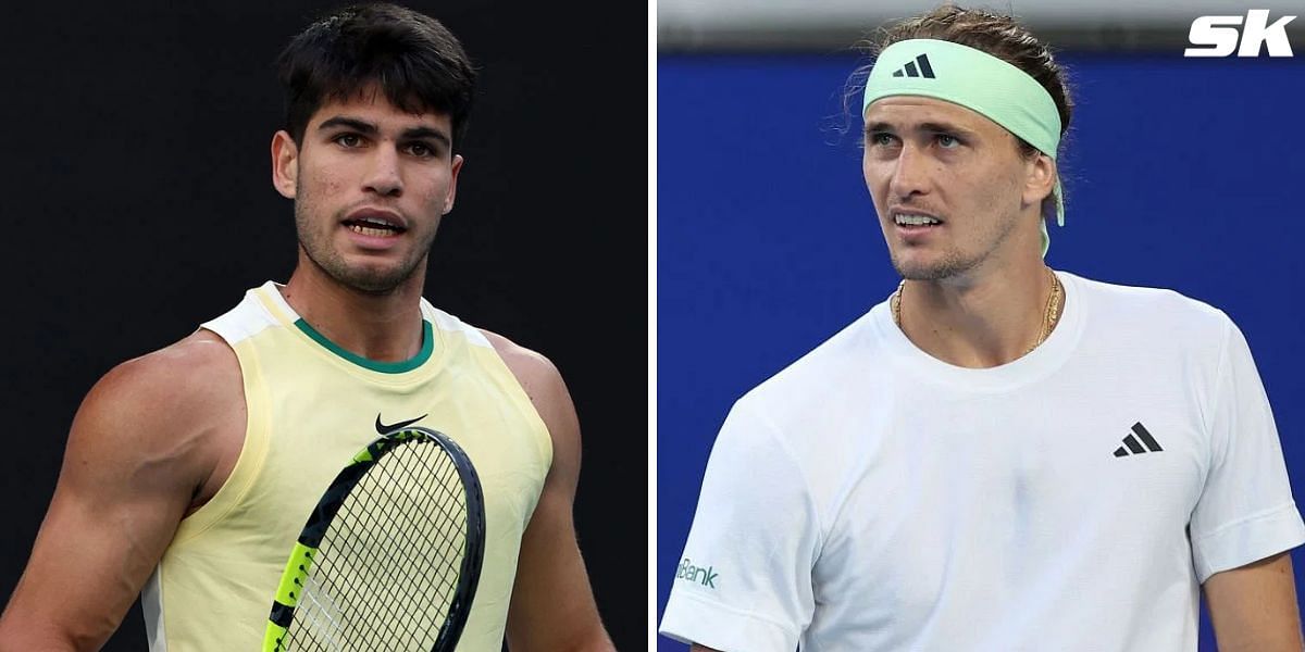 Carlos Alcaraz (L) and Alexander Zverev (R)