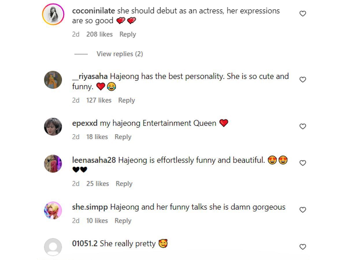 People are calling Ha-Jeong funny and beautiful (Image via Instagram)