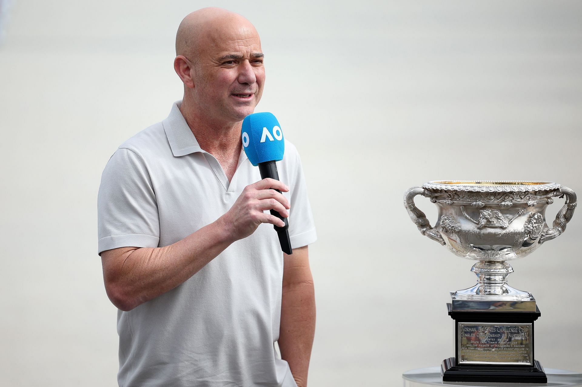 Agassi pictured at the 2024 Australian Open