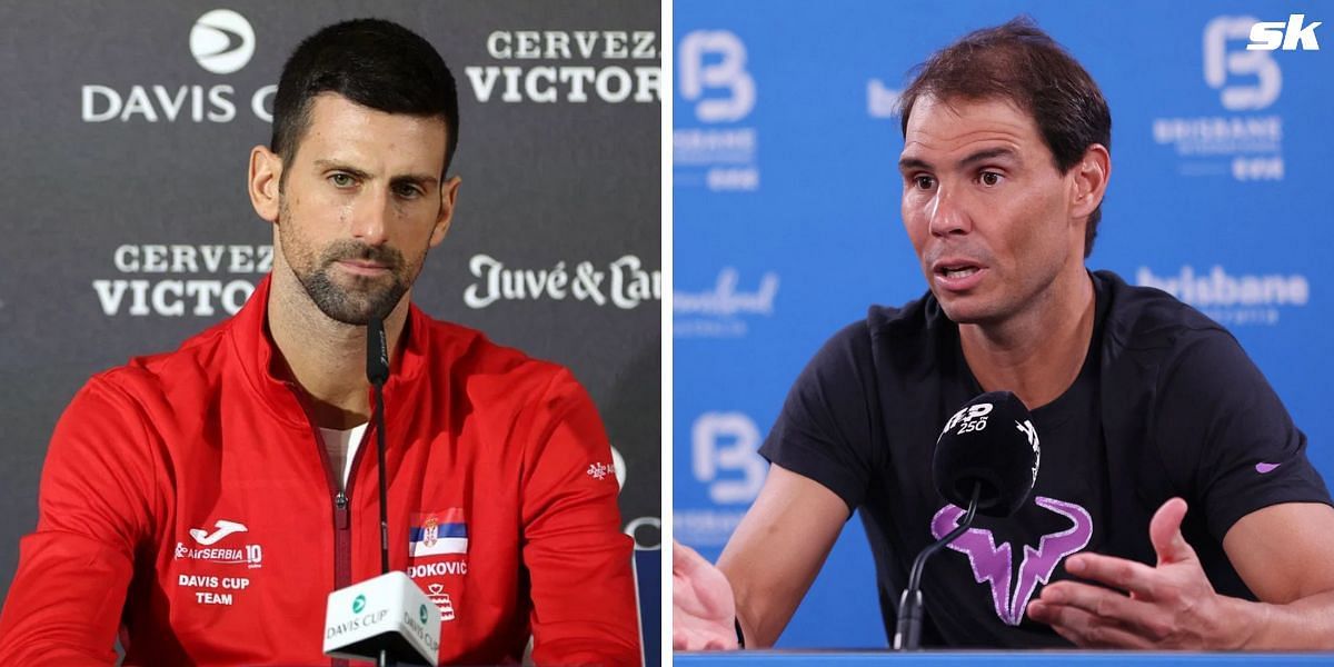 Novak Djokovic (L) and Rafael Nadal (R)