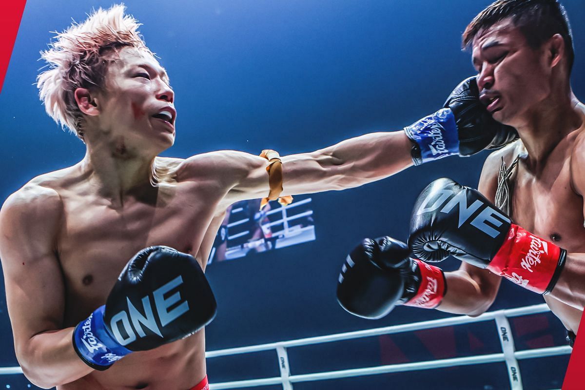Takeru Segawa punching Superlek Kiatmoo9 | Photo credits: ONE Championship