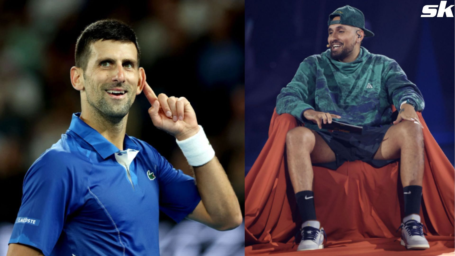 Novak Djokovic and Nick Kyrgios at the 2024 Australian Open 