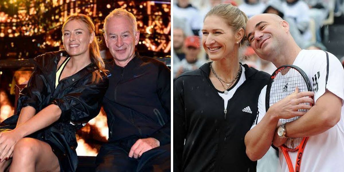 Grand Slam records of the competitors Andre Agassi, Steffi Graf, John McEnroe, and Maria Sharapova