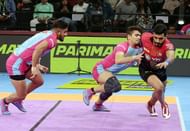 Ankuh with a dash to Neeraj Narwal of Bengaluru Bulls (Credits: PKL)