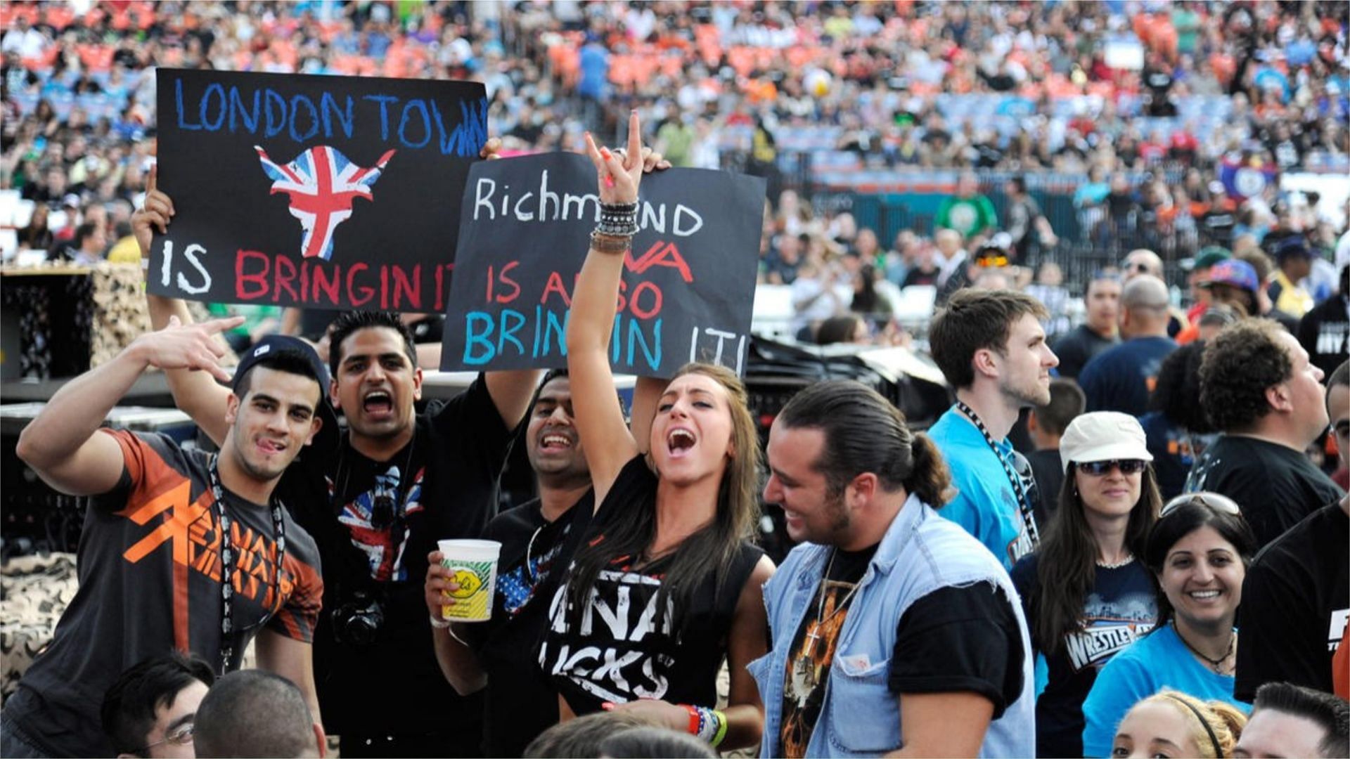 WWE fans in attendance at an event.