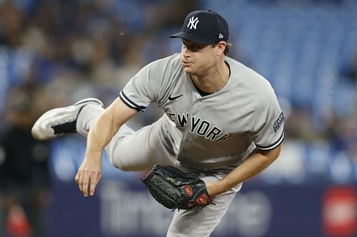 Gerrit Cole, featured prominently in the photo, recently made headlines by winning the 2023 American League Cy Young Award.