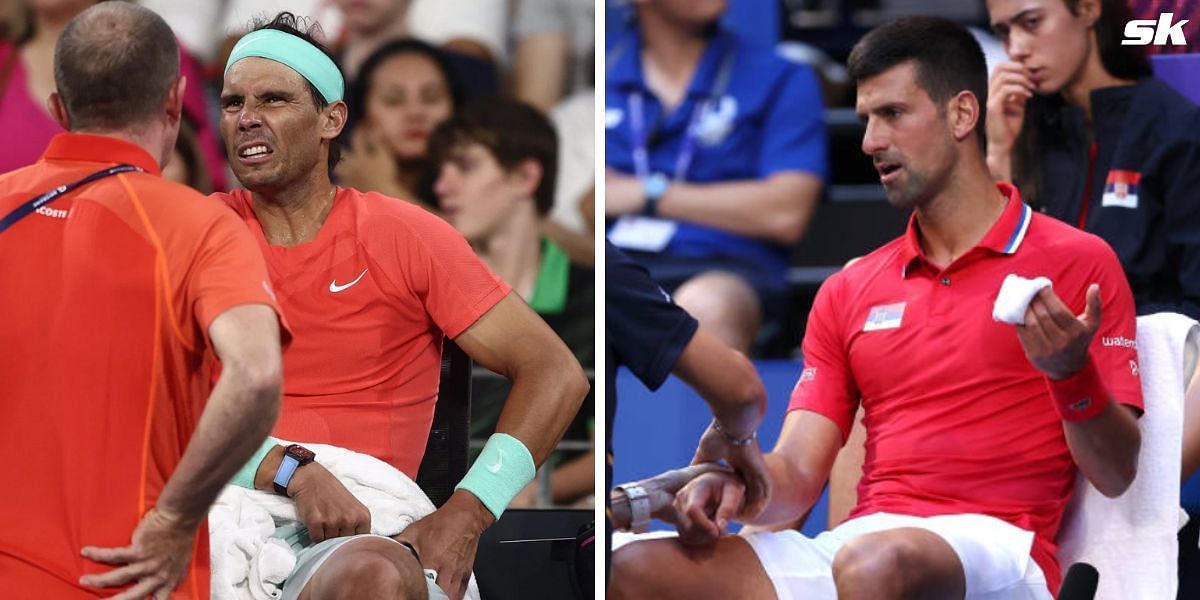 Rafael Nadal (L) and Novak Djokovic (R)