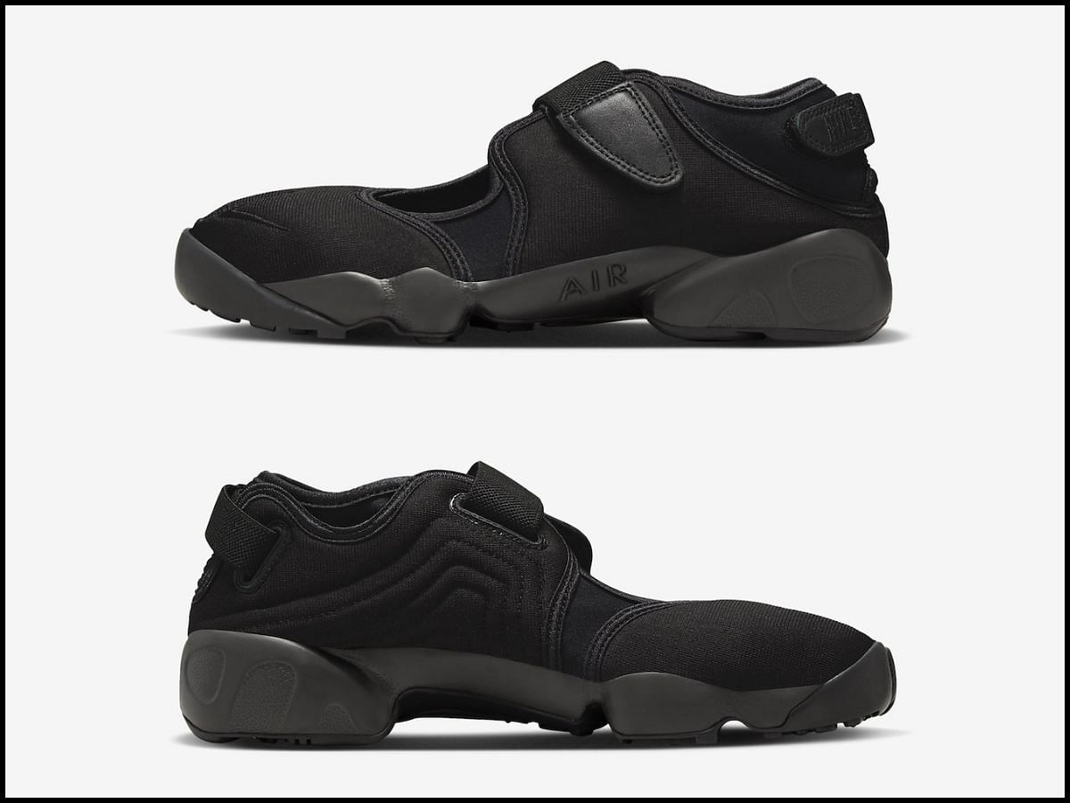 Nike Air Rift &ldquo;Triple Black&rdquo; sneakers (Image via Nike)