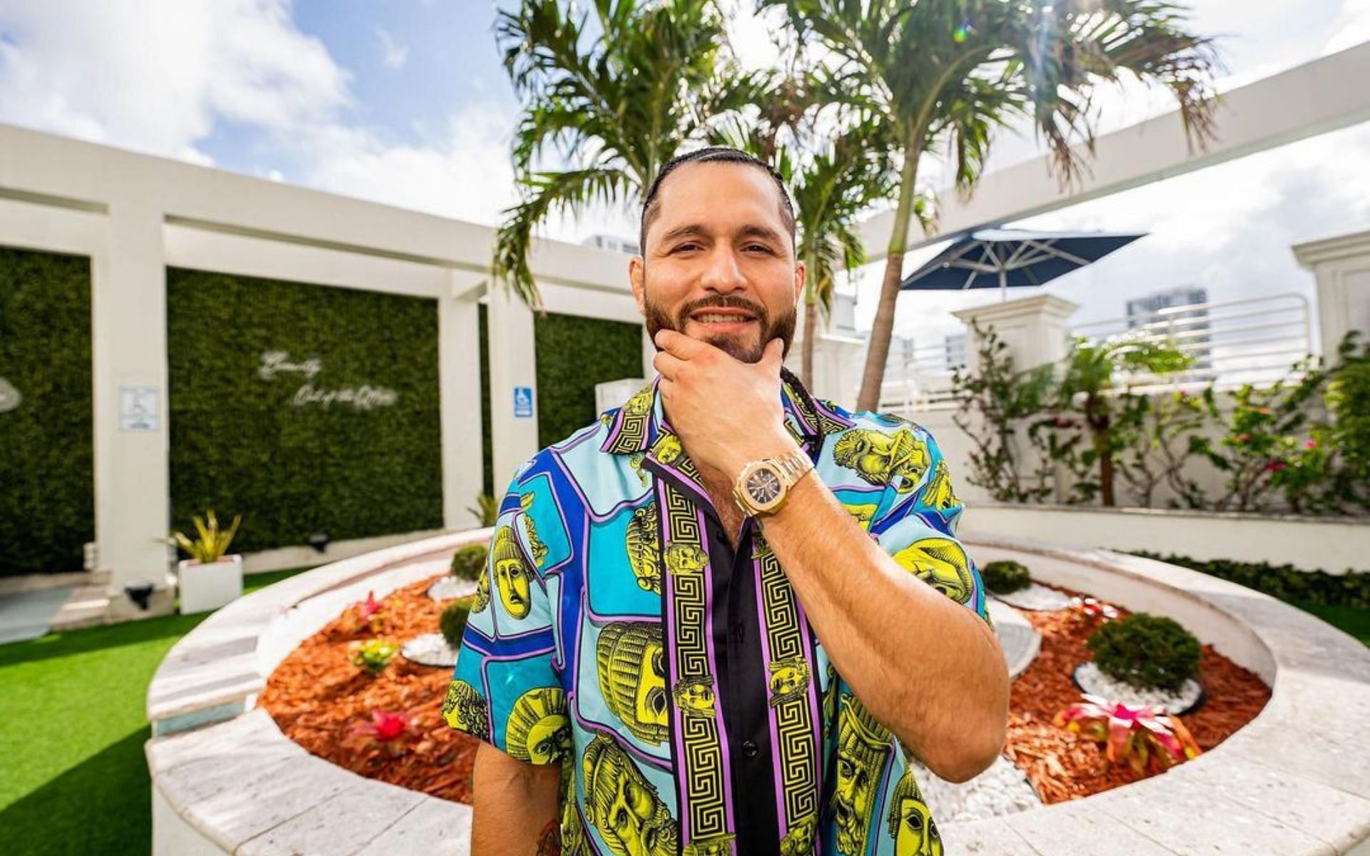 Jorge Masvidal posing in front of his residence (Image courtesy @gamebredfighter on Instagram)