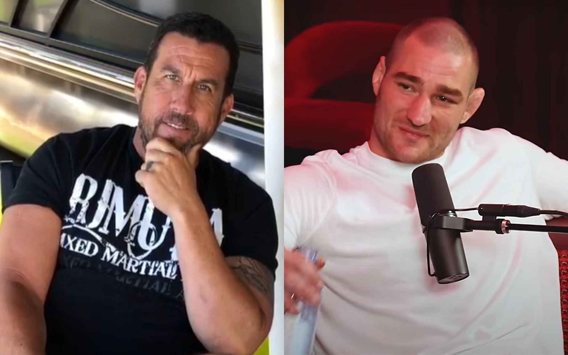 John McCarthy speaks about Sean Strickland (right) breaking down during The This Past Weekend podcast [Image courtesy @johnmccarthymma on Instagram @TheoVon on YouTube]