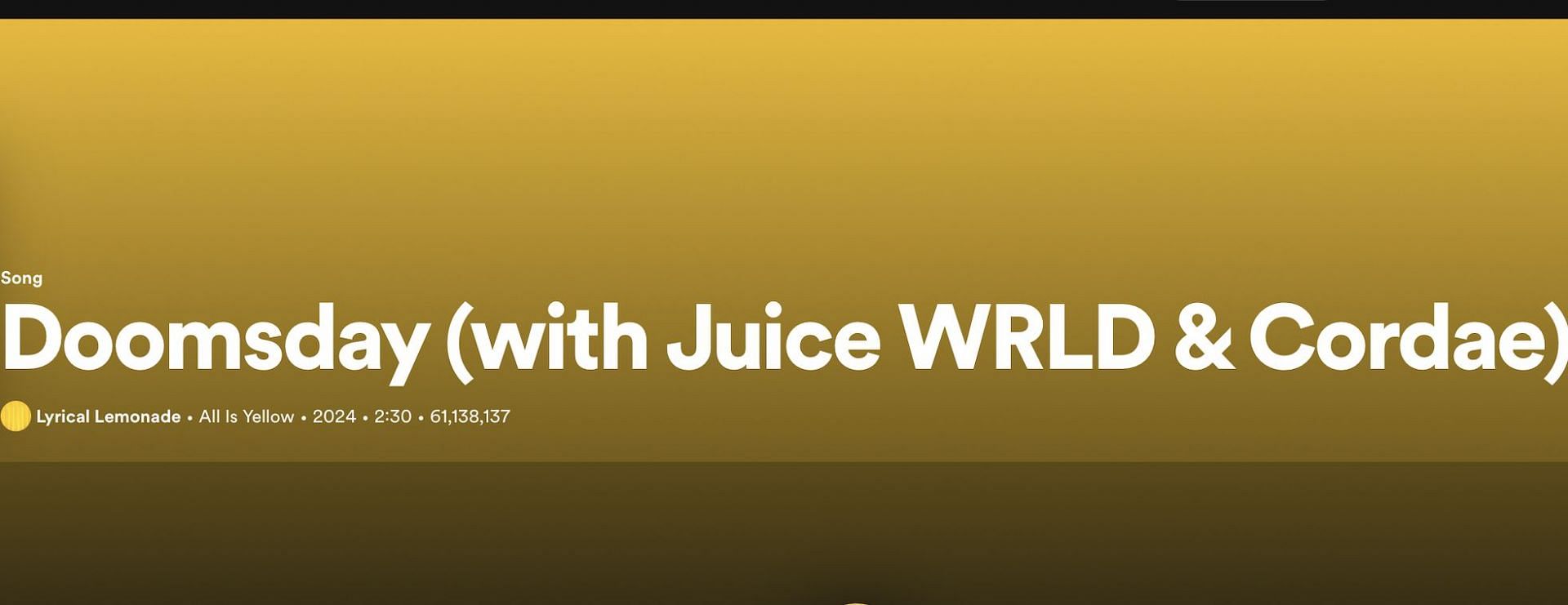 Track 8 from Lyrical Lemonade&#039;s All Is Yellow (Image via Spotify)