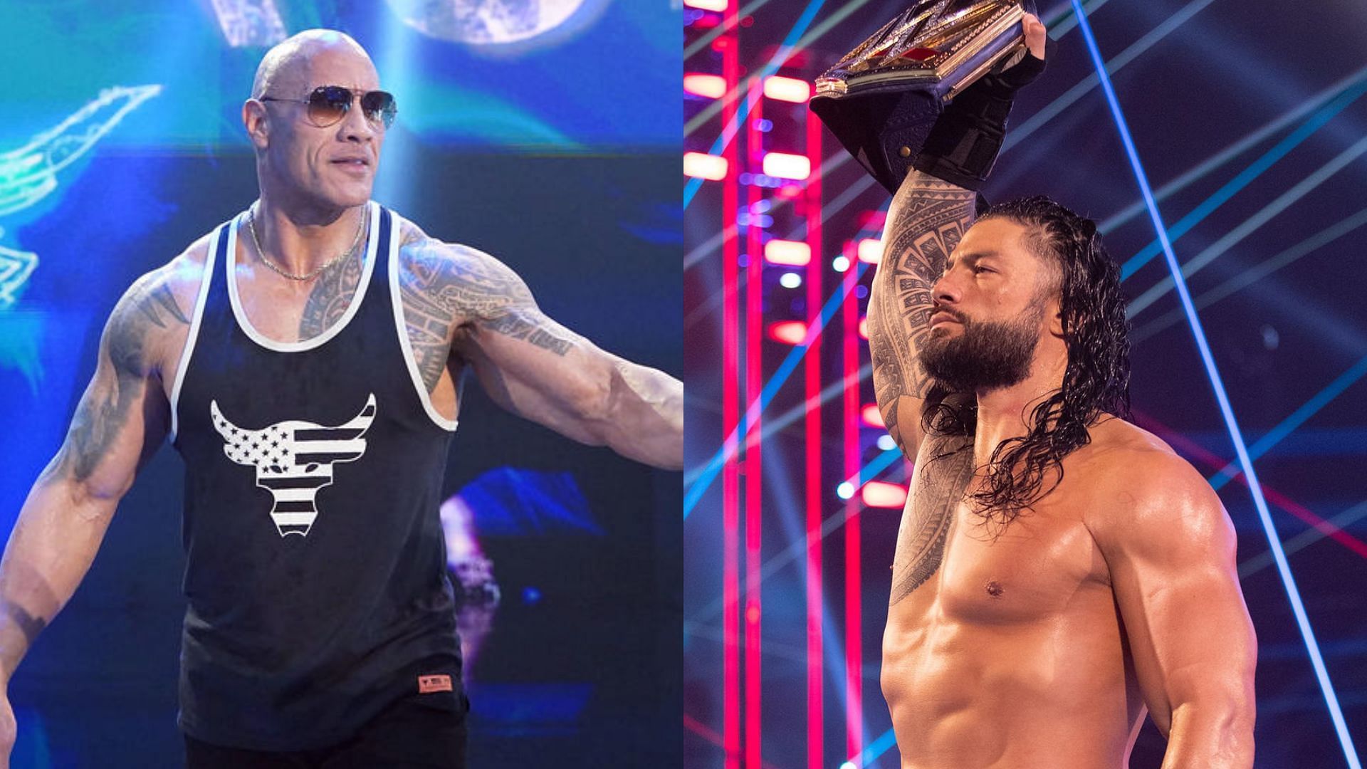 The Rock (left), Roman Reigns (right)