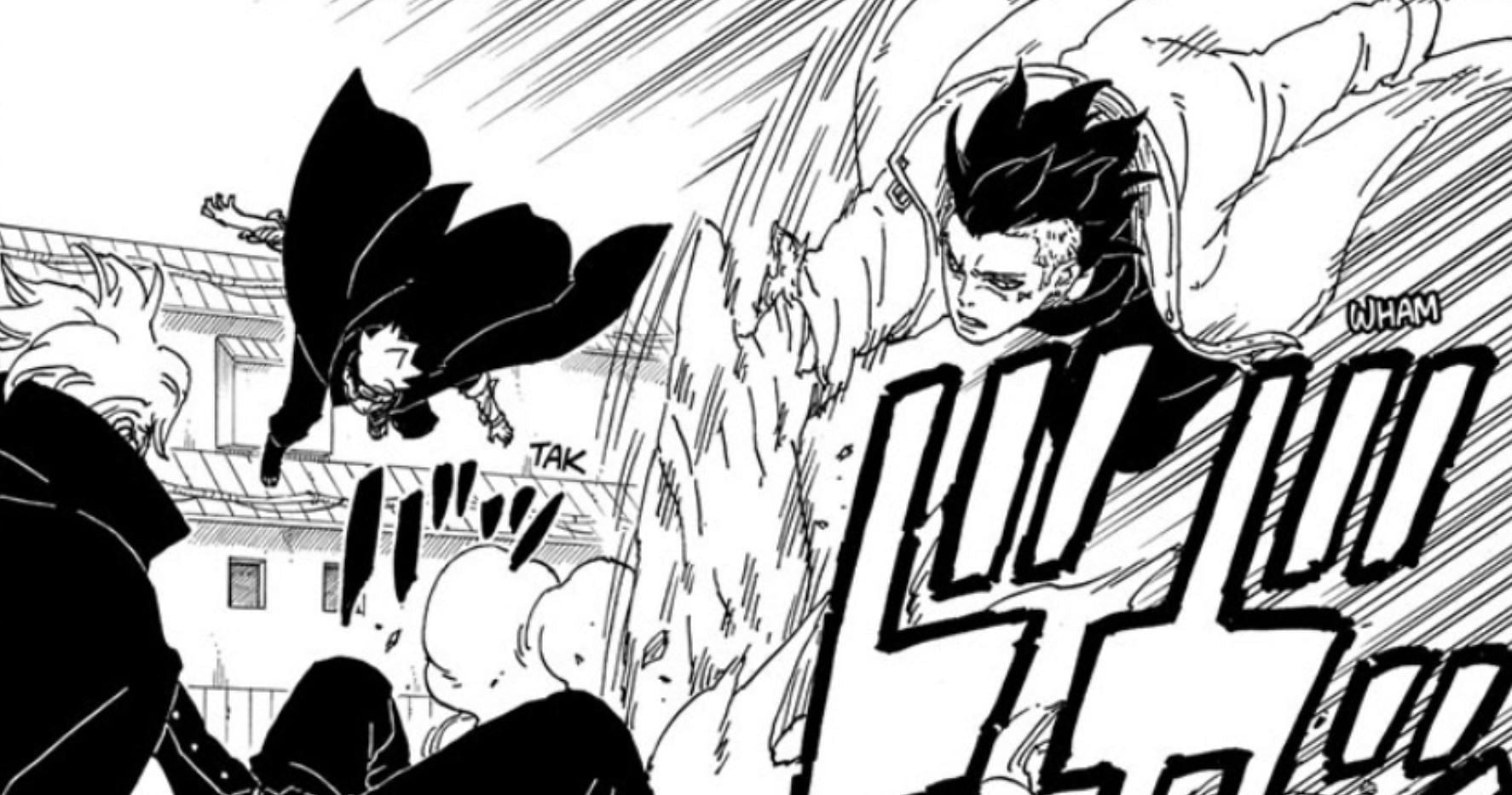 Kawaki attacking Boruto in Boruto: Two Blue Vortex Chapter 3 (Image via Shueisha)