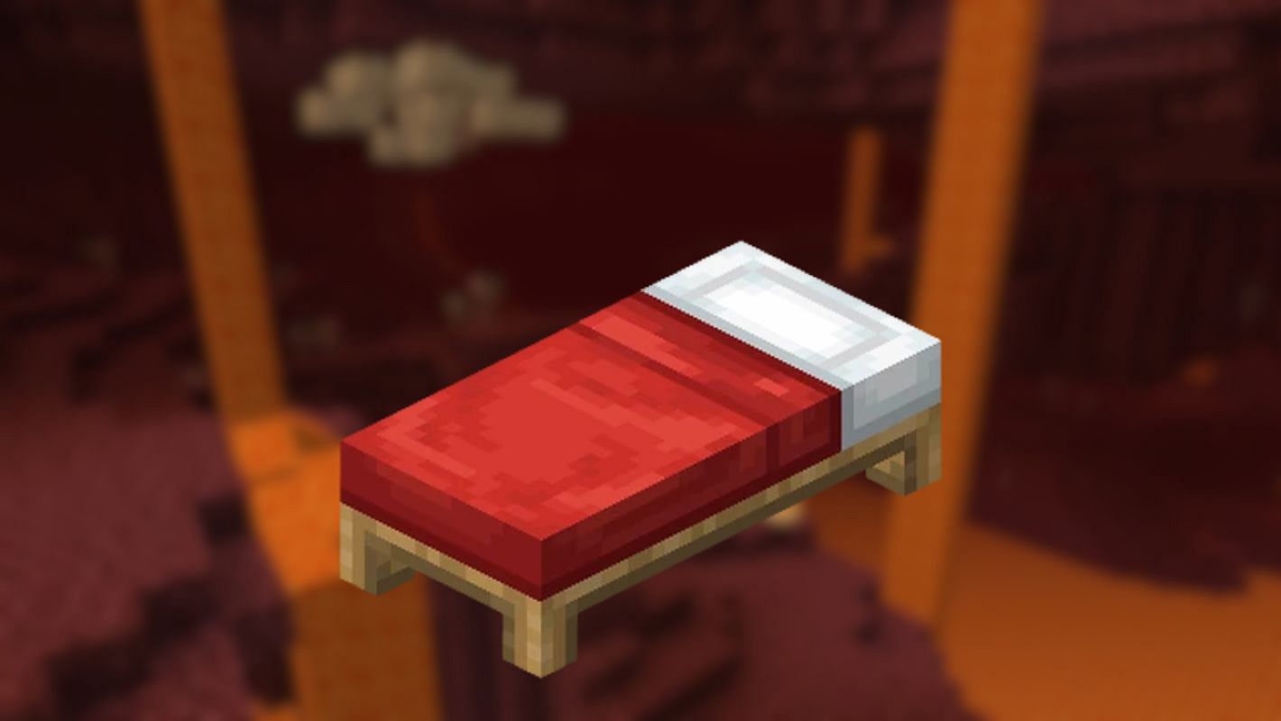 A bed in the Nether (Image via Mojang)