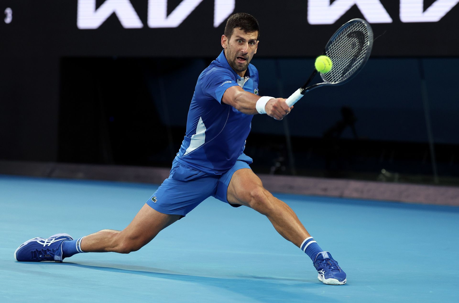 Novak Djokovic in action at the 2024 Australian Open.