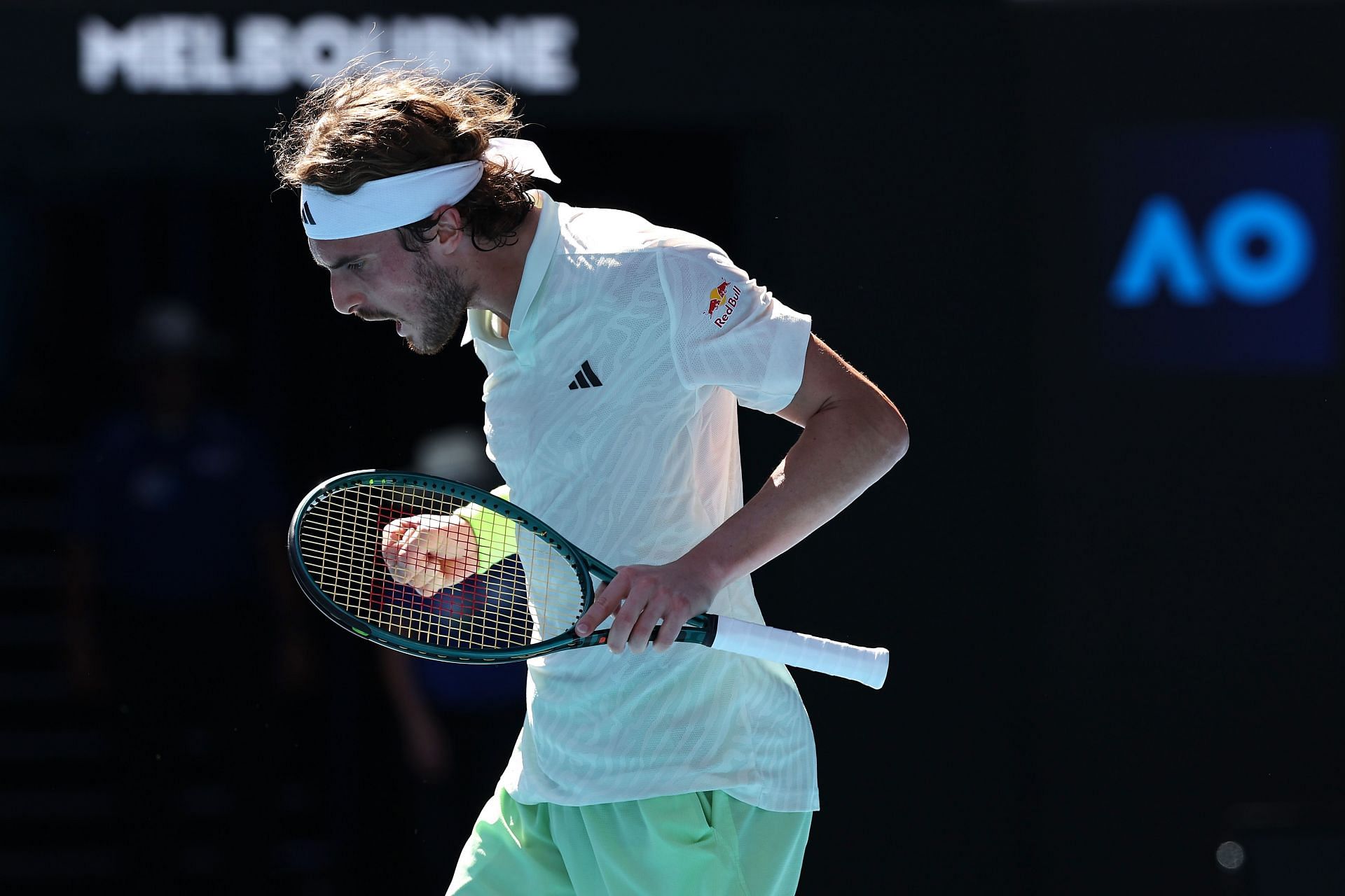 Stefanos Tsitsipas in action at the 2024 Australian Open