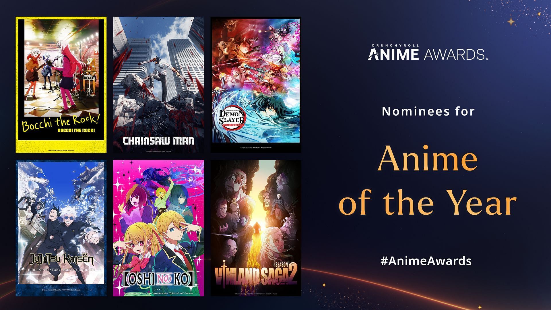 Anime of the Year Award Nominees for the 2024 Anime Awards (Image via Crunchyroll)